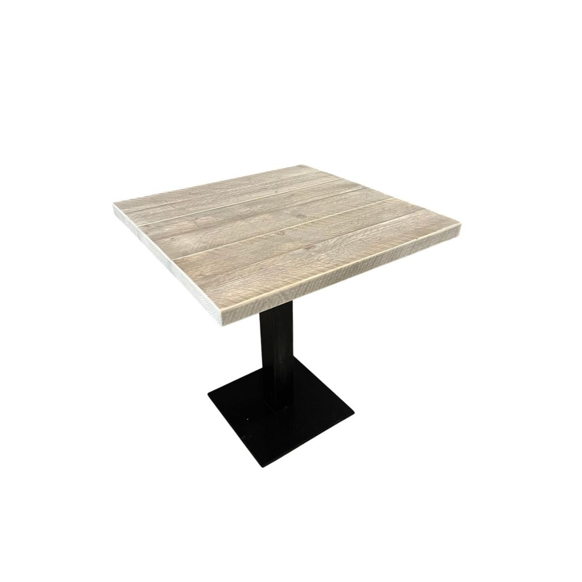 Bauholz Tisch, Vollmetallgestell