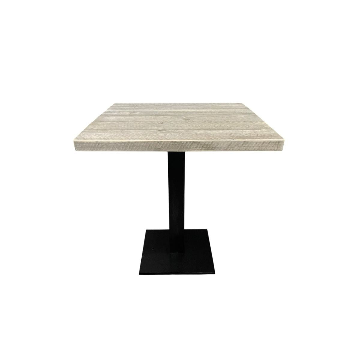Bauholz Tisch, Vollmetallgestell