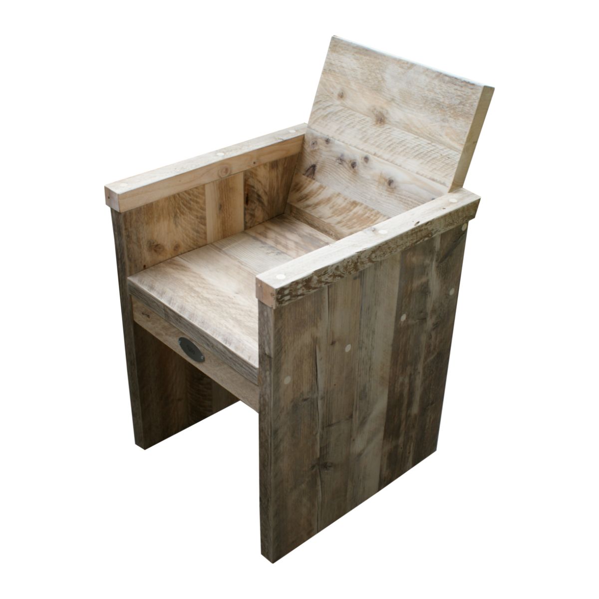 Bauholz Stuhl mit Armlehnen, Wangenform