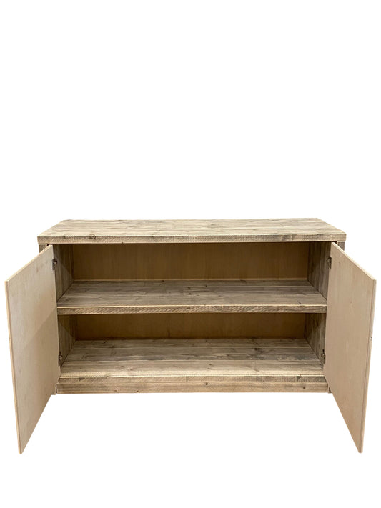 Bauholz Sideboard mit Schwenktüren