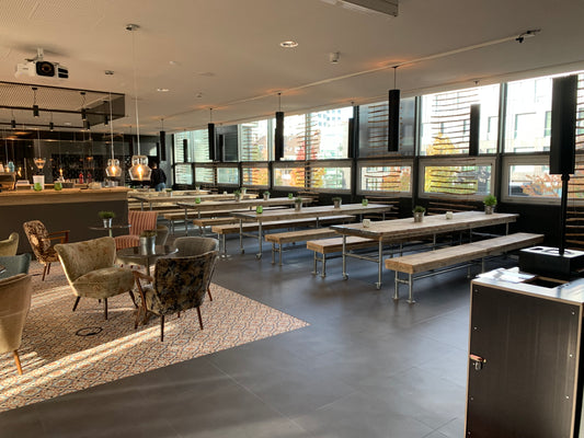 Bauholz Tisch, Stahl-Gerüstrohr