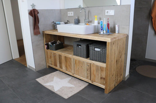 Bauholz Unterschrank, Schubladen