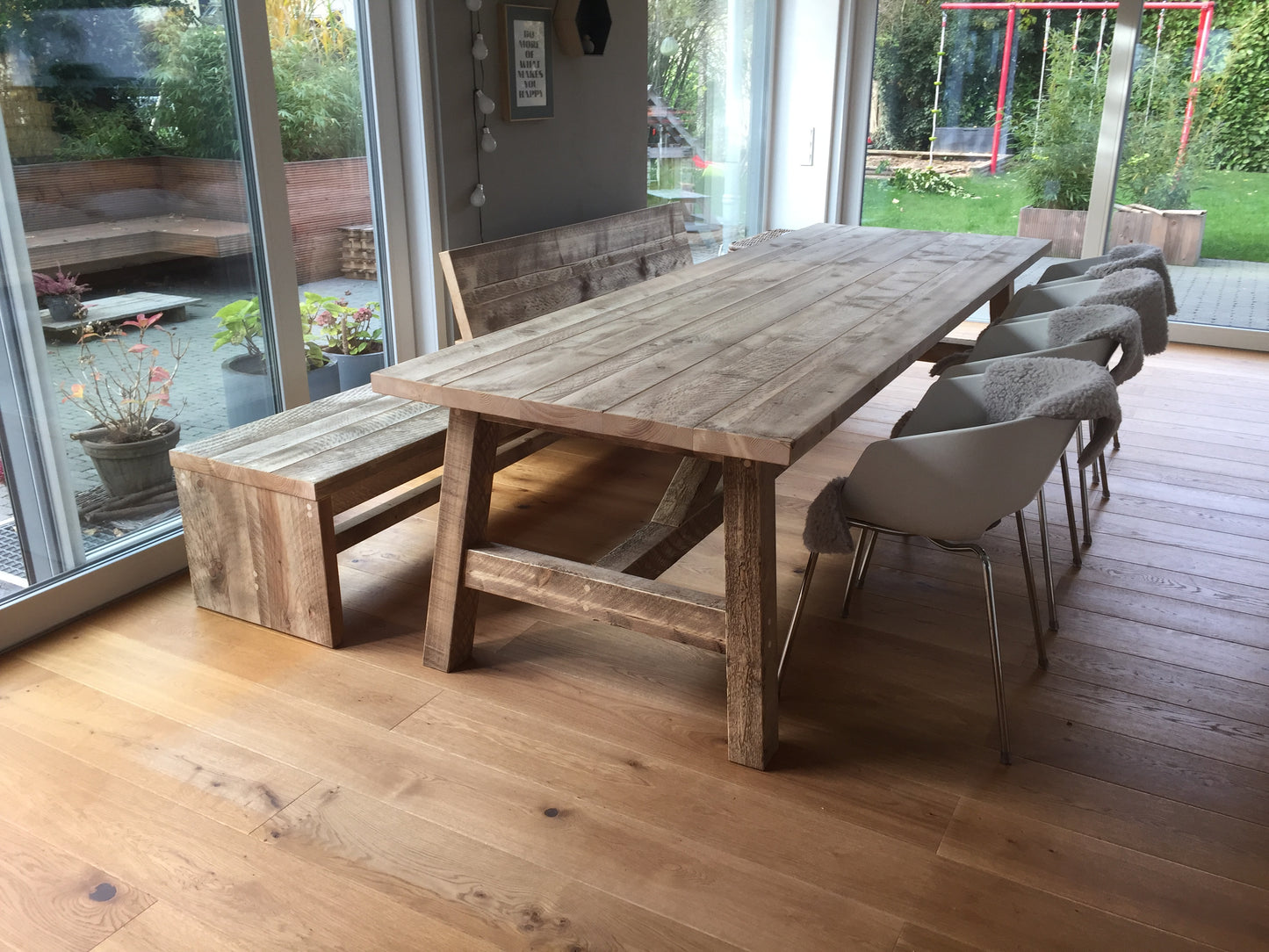 Bauholz Bank, Wangenform, Halblehner