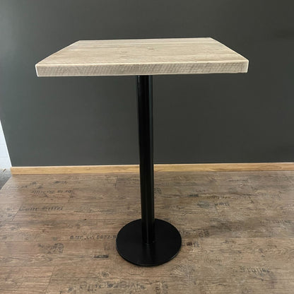 Bauholz Hochtisch, Vollmetallgestell