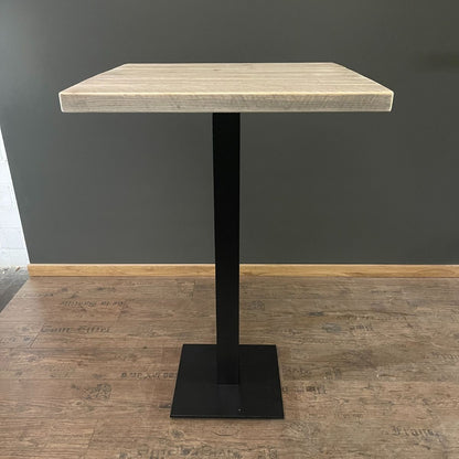 Bauholz Hochtisch, Vollmetallgestell