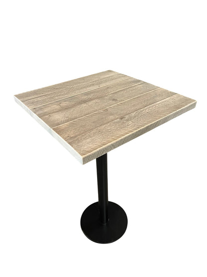 Bauholz Hochtisch, Vollmetallgestell